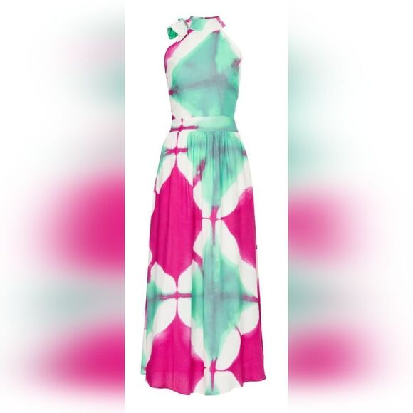 Busayo Collective Tie Dye Side Tie Neckline Dress With Pockets (8) - Picture 4 of 9